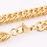 HNSP, collar de cadena de Color dorado con eslabones cubanos de acero inoxidable de 10MM para hombres, accesorios de joyería 5