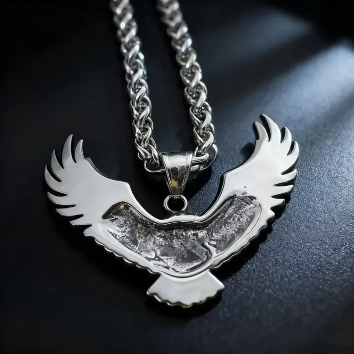 HNSP 316L Acero inoxidable estilo vikingo collar con colgante de águila para hombres accesorios de joyería gótica Punk 2