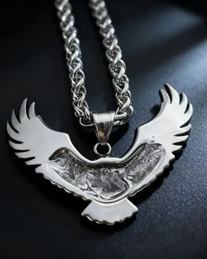 HNSP 316L Acero inoxidable estilo vikingo collar con colgante de águila para hombres accesorios de joyería gótica Punk 2