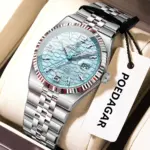 POEDAGAR, relojes elegantes para mujer, Reloj de lujo de alta calidad para mujer, Reloj de pulsera luminoso resistente al agua con fecha para mujer, Reloj de pulsera de cuarzo + caja 1