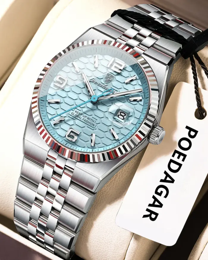 POEDAGAR, relojes elegantes para mujer, Reloj de lujo de alta calidad para mujer, Reloj de pulsera luminoso resistente al agua con fecha para mujer, Reloj de pulsera de cuarzo + caja 1