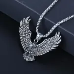 HNSP 316L Acero inoxidable estilo vikingo collar con colgante de águila para hombres accesorios de joyería gótica Punk 6