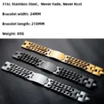 HNSP Pulsera de cadena cubana de acero inoxidable 316L de 24 mm de ancho para hombre, joyería masculina, pulsera envolvente, accesorio punk 2