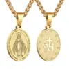 Colgante de la Virgen María HNSP, Medalla Milagrosa, Collar Católico de Acero Inoxidable, Joyería Religiosa para Hombres y Mujeres, Regalo 1