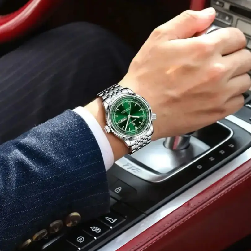 Reloj POEDAGAR de lujo para hombre, reloj de cuarzo con fecha y semana de acero inoxidable para hombre, relojes militares luminosos resistentes al agua de alta calidad para hombre 6