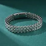 Pulsera de acero inoxidable HNSP de 10MM para hombre, joyería con cierres ocultos, cadena de mano, accesorios de tamaño 19/21/23CM 4
