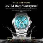 Reloj de Pulsera POEDAGAR de Alta Calidad para Hombre, Lujoso, Luminoso, con Fecha, de Acero Inoxidable, Cronógrafo, Reloj de Cuarzo de Moda para Hombre 2