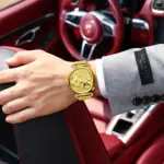 Reloj de pulsera de lujo POEDAGAR para hombre con doble zona horaria, resistente al agua, con fecha, deportivo, de malla de acero inoxidable, reloj de cuarzo para hombre. 6