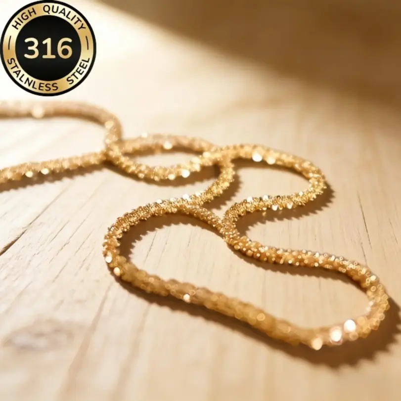 Collar de cáuliflor de acero inoxidable 316 de alta calidad, collar brillante chapado en oro de 18 k | Accesorios diarios | Regalos del Día de San Valentín 3