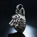 HNSP 316L Acero inoxidable vikingo cabeza de lobo colgante collar para hombres Punk gótico accesorios de joyería 2
