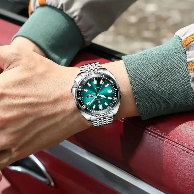 Reloj POEDAGAR de negocios para hombre con fecha y semana, reloj de pulsera luminoso resistente al agua de lujo para hombre, relojes deportivos de cuarzo de acero inoxidable para hombre 6