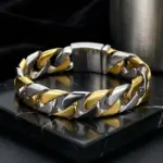 KALEN Pulsera de Cadena Cubana para Hombre de 18mm, Acero Inoxidable 316L, Joyería Hip-Hop Estilo Látigo de Caballo - KB41529-D 5