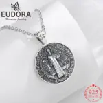 collar de plata de ley 925 con amuleto de Cruz Vintage, colgante religioso, regalo de joyería exquisito para hombres y mujeres 1