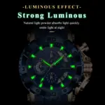 Reloj de Hombre de Lujo Original POEDAGAR, Cronógrafo, Resistente al Agua, Luminoso, Deportivo, con Calendario, Correa de Silicona, Reloj de Cuarzo para Hombre 3