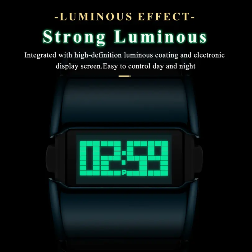 Reloj POEDAGAR Original LED para Hombre, Resistente al Agua, con Calendario Semanal, Alarma, Reloj de Pulsera Deportivo de Acero Inoxidable, Relojes Electrónicos para Hombre 3