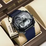 Reloj deportivo LED POEDAGAR para hombre, pantalla de doble horario, reloj Digital de semana con fecha cuadrada para hombre, correa de silicona electrónica, relojes de cuarzo para hombre 1