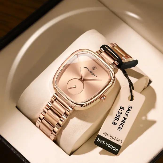Reloj POEDAGAR elegante de lujo para mujer, Reloj de cuarzo de acero inoxidable resistente al agua para mujer, relojes informales de alta calidad para mujer 2