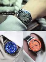 San Martin oficial 39mm Guilloche MOP Dial Miyota 90S5 reloj deportivo bisel de zafiro mecánico automático 20 ATM luminoso SN0151 3
