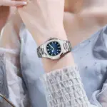 Reloj de pulsera POEDAGAR elegante para mujer, reloj luminoso resistente al agua con calendario para mujer, relojes cuadrados de cuarzo de acero inoxidable para mujer 6