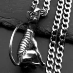 HNSP 316L Acero inoxidable esfinge gato colgante collar de cadena para hombres accesorios de joyería gótica 1