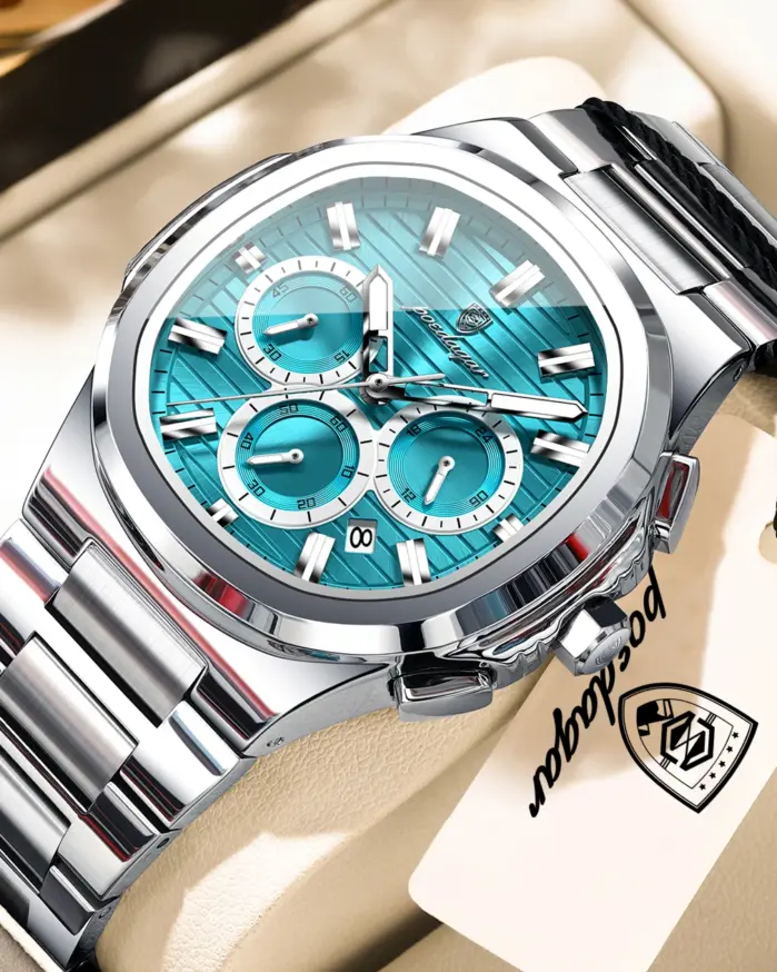 Reloj de Pulsera POEDAGAR de Alta Calidad para Hombre, Lujoso, Luminoso, con Fecha, de Acero Inoxidable, Cronógrafo, Reloj de Cuarzo de Moda para Hombre 1