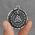 HNSP-collar de cadena con colgante de runas de dragón vikingo para hombre, accesorios de joyería de acero inoxidable 316L 3