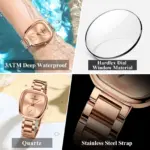 Reloj POEDAGAR elegante de lujo para mujer, Reloj de cuarzo de acero inoxidable resistente al agua para mujer, relojes informales de alta calidad para mujer 4