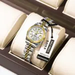 Reloj POEDAGAR de lujo para mujer, luminoso, resistente al agua, con fecha, reloj de acero inoxidable para mujer, relojes de cuarzo informales a la moda para mujer, regalo 2