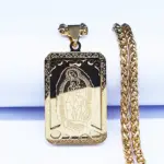 HNSP Collar con Colgante Cuadrado de la Virgen de Guadalupe en Acero Inoxidable, Joyería Religiosa Católica 5