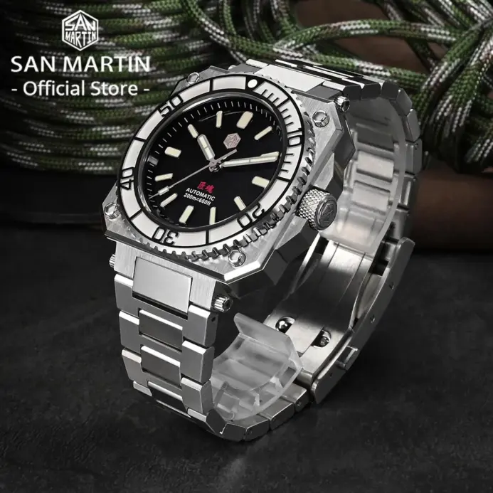 Reloj de Buceo para Hombre San Martin, Diseño Original Deportivo, 40 mm, SW200, Alta Calidad, Automático, Mecánico, Resistente al Agua 200 m, Luminoso, SN0010 2