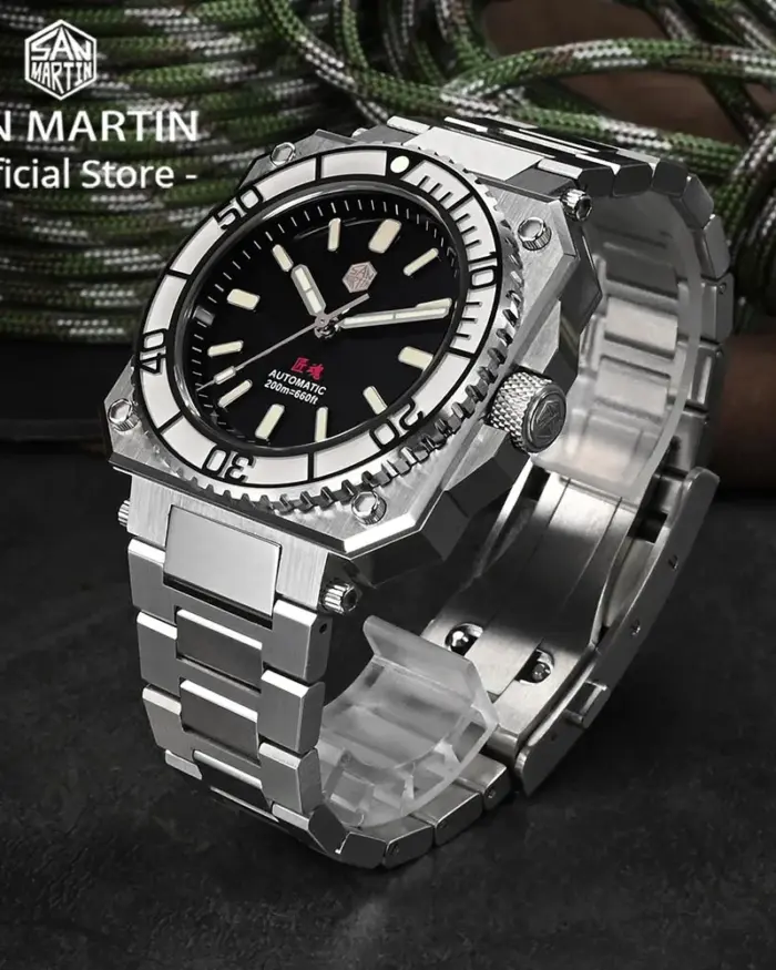 Reloj de Buceo para Hombre San Martin, Diseño Original Deportivo, 40 mm, SW200, Alta Calidad, Automático, Mecánico, Resistente al Agua 200 m, Luminoso, SN0010 2