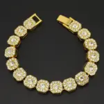 HNSP 13MM de ancho de lujo repleto de circonita tenis de hielo pulsera de cadena de mano para hombres regalo Hip Hop accesorios de joyería de fiesta callejera 1