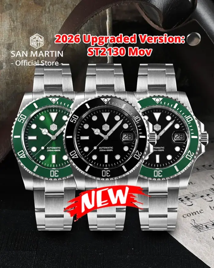 San Martin versión mejorada 40mm Water Ghost Diver reloj hombres relojes mecánicos automáticos de lujo zafiro impermeable 200m SN0017 2
