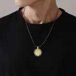 Eudora-collar de plata de ley 925 con cruz de oro de 18 quilates, colgante esmaltado de San Benito, amuleto católico, joyería para hombres y mujeres 6