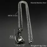 HNSP 316L Acero inoxidable esfinge gato colgante collar de cadena para hombres accesorios de joyería gótica 3