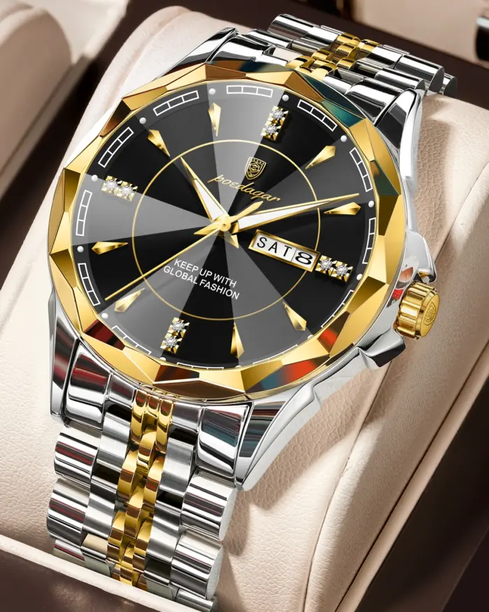 Reloj POEDAGAR Original de Alta Calidad para Hombre, Resistente al Agua, Luminoso, con Fecha y Día de la Semana, Reloj de Lujo para Hombre, Reloj de Cuarzo de Acero Inoxidable 1