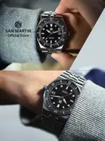 Reloj de buceo para hombre San Martin de 37,5mm y 40mm con esfera sencilla clásica, reloj mecánico automático de lujo Miyota 9015, resistente al agua hasta 200m SN0148 4