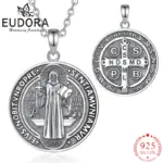 Collar de plata de ley 925 para hombre y mujer, amuleto de cruz, colgante religioso, joyería Vintage, regalos de personalidad 1