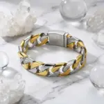 KALEN Pulsera de Cadena Cubana para Hombre de 18mm, Acero Inoxidable 316L, Joyería Hip-Hop Estilo Látigo de Caballo - KB41529-D 1