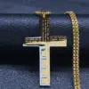 HNSP-collar con colgante de cruz de la Biblia para hombre, empalme de acero inoxidable, accesorios de joyería cristiana religiosa 1