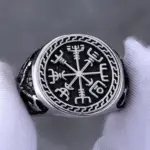 Anillo de runas vikingas de acero inoxidable HNSP 316L para hombre, anillo de tendencia nórdica, accesorios de joyería para dedo masculino 3