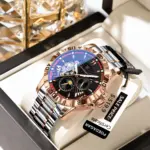 Reloj POEDAGAR de lujo para hombre, Tourbillon hueco, reloj mecánico automático para hombre, relojes luminosos impermeables de acero inoxidable para hombre + caja 2