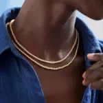 MHS.SUN-collar de perlas con cuentas de bola de Color dorado de acero inoxidable, cuentas de Metal de 4/6/8/10MM, joyería ajustable para mujeres y hombres 4