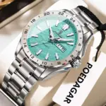 POEDAGAR, reloj de lujo de alta calidad para hombre, reloj de pulsera luminoso resistente al agua para hombre, relojes casuales de cuarzo con fecha y semana para hombre 1
