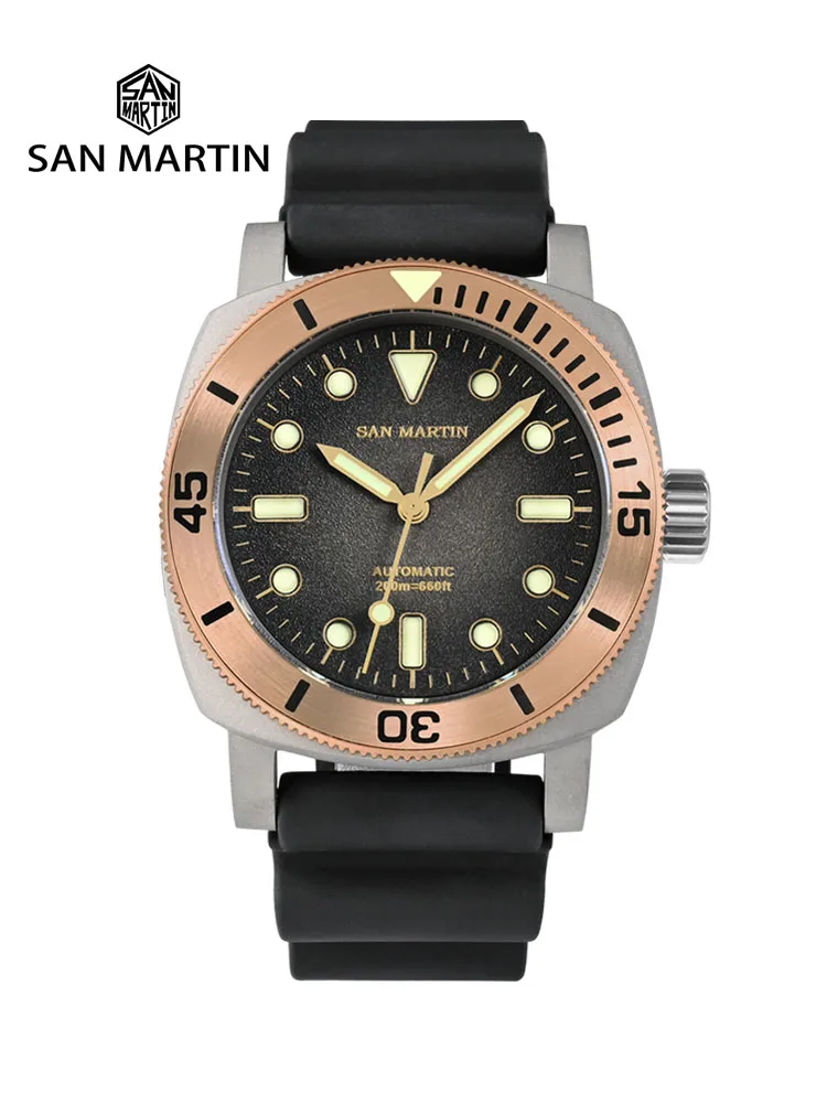 Reloj de buceo San Martin de 42mm Retro de titanio NH35 relojes mecánicos automáticos para hombres bisel de bronce zafiro luminoso resistente al agua 200m 1 Reloj de buceo San Martin de 42mm Retro de titanio NH35 relojes mecánicos automáticos para hombres bisel de bronce zafiro luminoso resistente al agua 200m 1