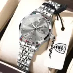 Reloj Original POEDAGAR para Mujer, Resistente al Agua, Luminoso, con Fecha y Día de la Semana, Reloj de Cuarzo de Acero Inoxidable para Mujer 1