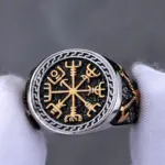 Anillo de runas vikingas de acero inoxidable HNSP 316L para hombre, anillo de tendencia nórdica, accesorios de joyería para dedo masculino 2