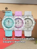 San Martin oficial 39mm Guilloche MOP Dial Miyota 90S5 reloj deportivo bisel de zafiro mecánico automático 20 ATM luminoso SN0151 2