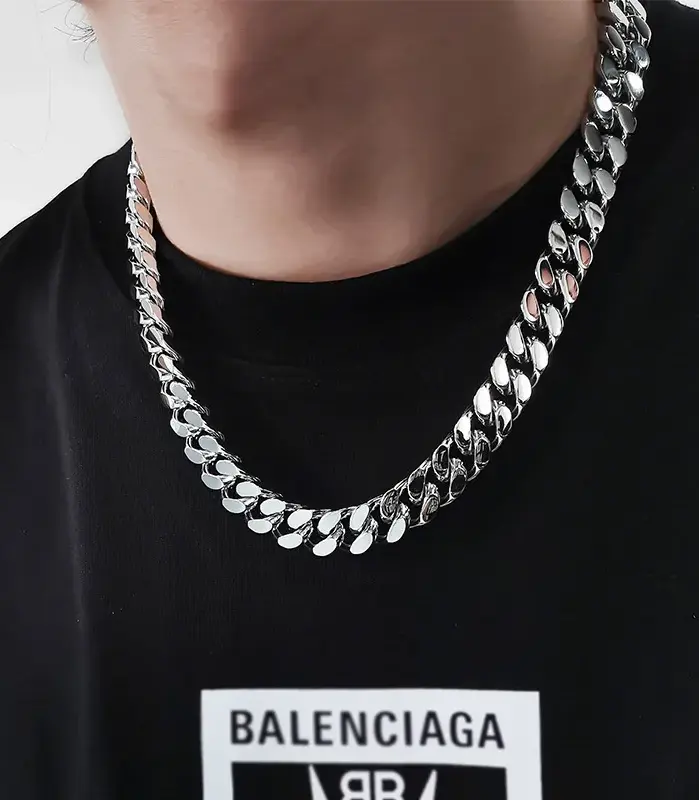 Collar de cadena cubana de acero inoxidable HNSP para hombre, estilo rock punk, accesorios de joyería, cadena gruesa de 8 mm a 14 mm. 2