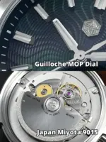 San Martin oficial 39mm Guilloche MOP Dial Gada reloj Miyota 9015 relojes mecánicos automáticos de lujo para hombres 10 ATM reloj SN0150 4